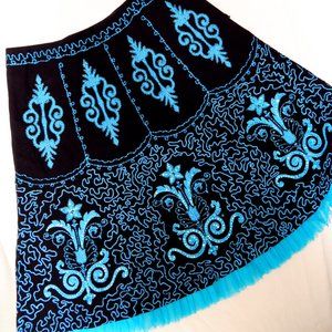 Anthropologie Basil and Maude Beaded A-Line Skirt